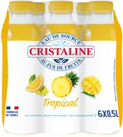 CRISTALINE Eau de Source au jus de fruits TROPICAL 6x50cl