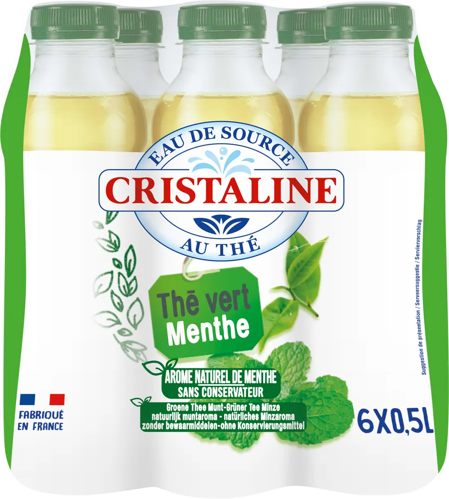 Cristaline eau de source the vert menthe 6x0l5