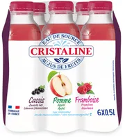 CRISTALINE Eau de Source au jus de fruits POMME CASSIS FRAMBOISE 6x50cl