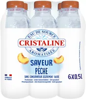 CRISTALINE Eau De Source Pétillante Aromatisée Pêche 6x0L5