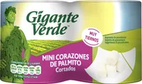 Mini corazones de palmito cortados