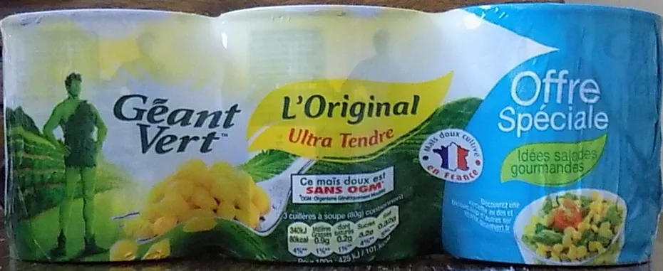 Lot de 3 conserves Maïs doux L'Original Ultra Tendre