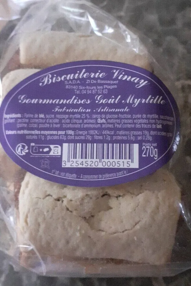 Gourmandises goût myrtille