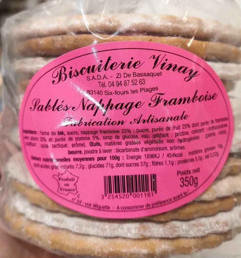 Sablés nappage framboise