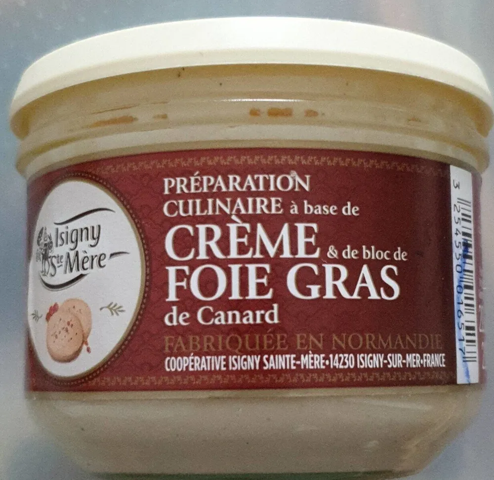 Crème et bloc de foie gras de canard