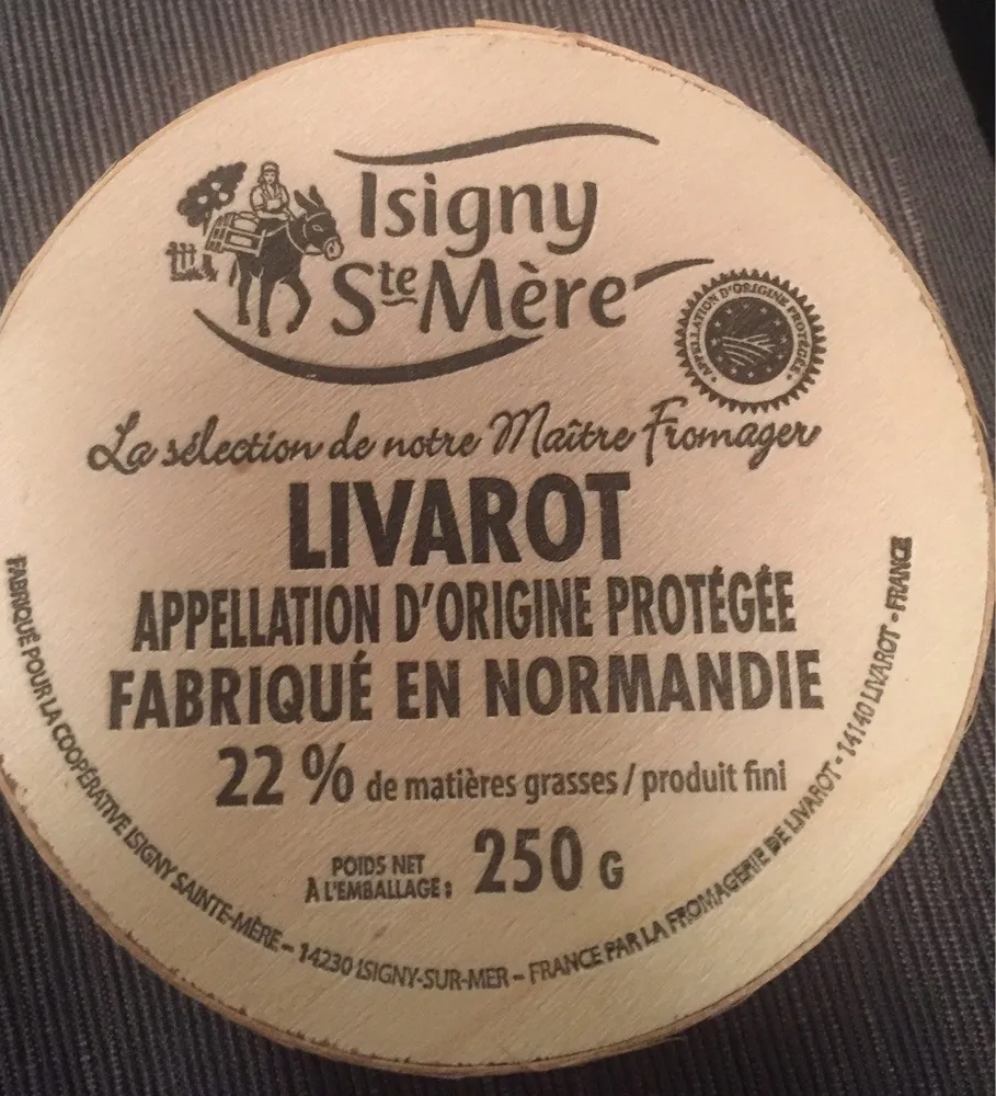 Livarot 22 % de matiere grasse