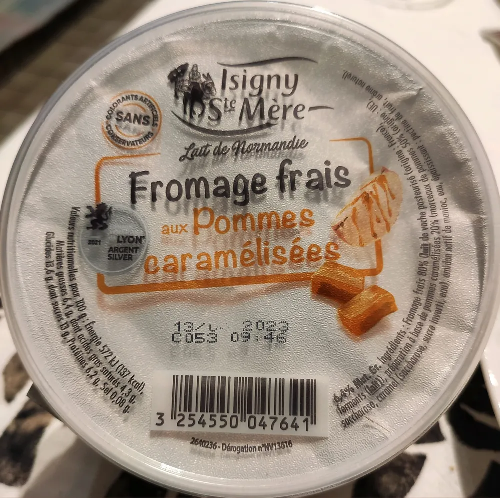 Fromage frais aux pommes caramélisées