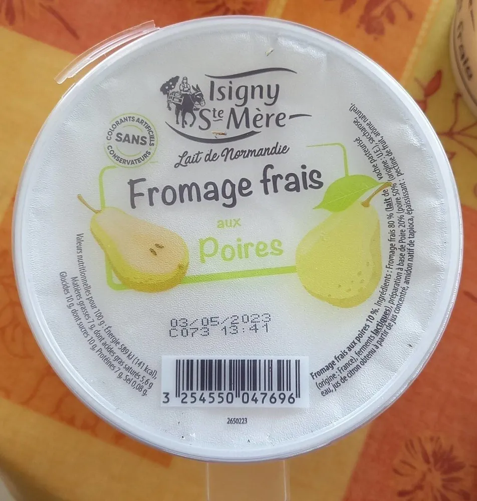 Fromage frais aux poires