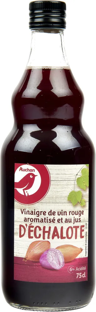 Vinaigre de vin rouge au jus d'échalote 6% acidité