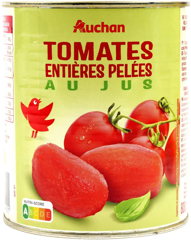 Tomates entières pelées au jus
