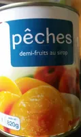 Pêches, demi-fruits au sirop