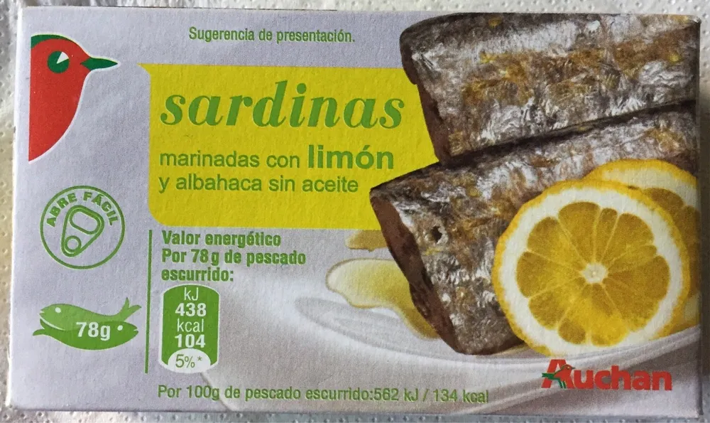 Sardinas marinadas con Limón y Albahaca sin aceite