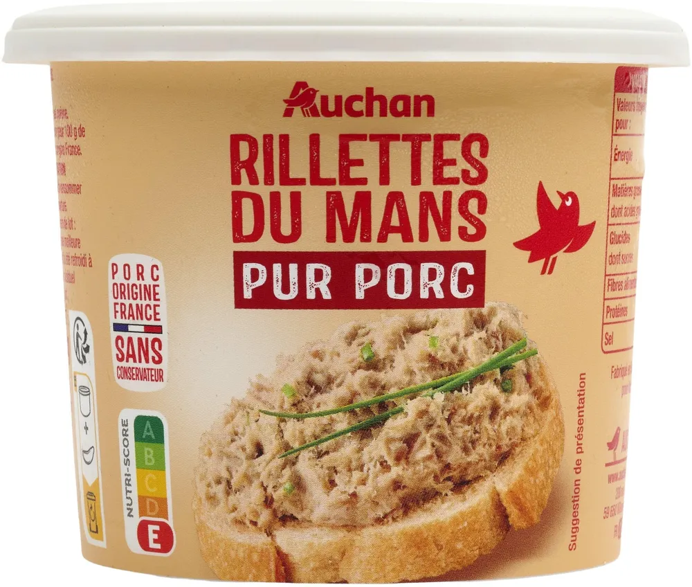 Rillettes du Mans pur porc sans conservateur