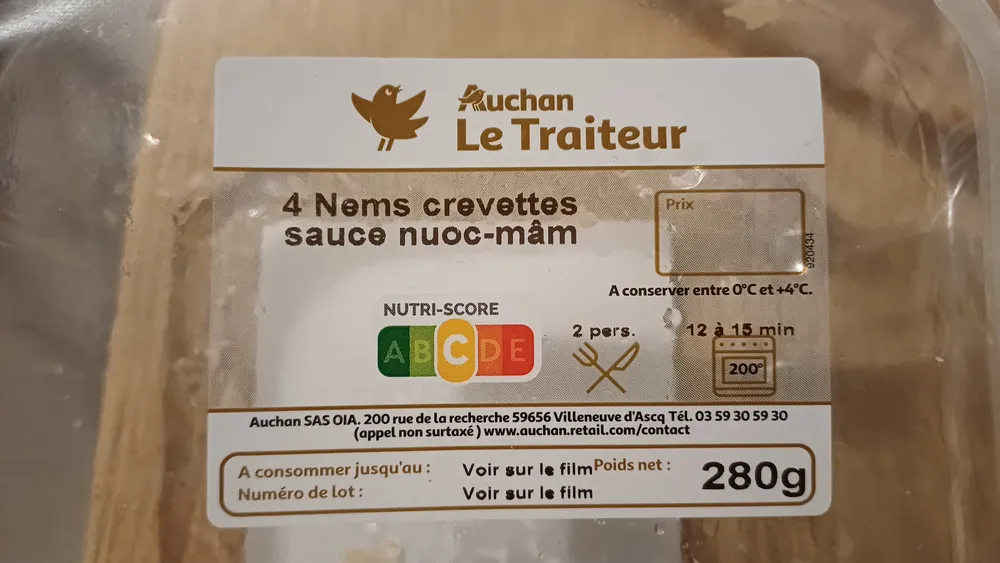 4 Nems crevettes sauce nuoc-mâm