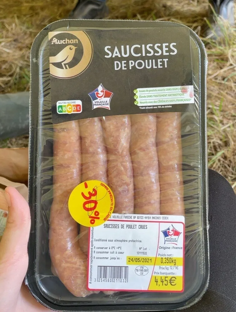 saucisses de poulet