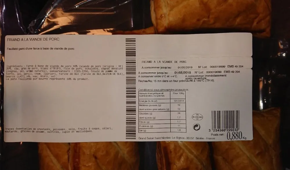 Friand à la viande de porc