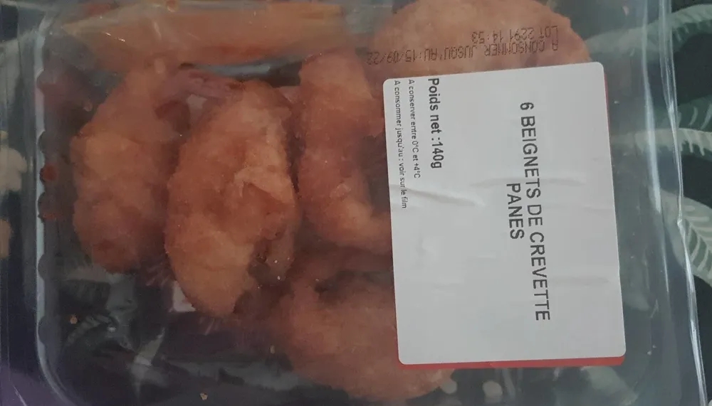 6 beignets de crevette panes