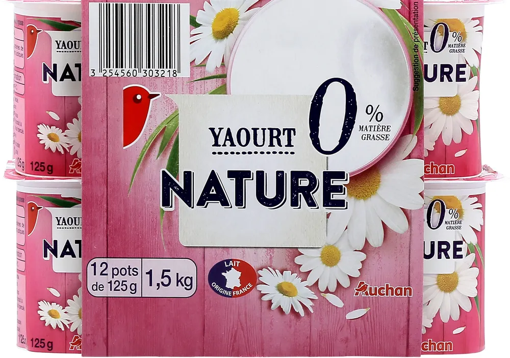 Yaourt nature 0% matiere grasse