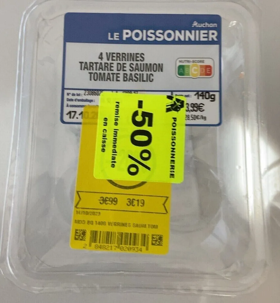 Verrines tartare de Saumon tomate basilic