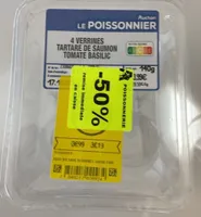 Verrines tartare de Saumon tomate basilic