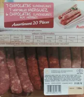 Chipolatas x7 + merguez x7 + saucisses herbes x6