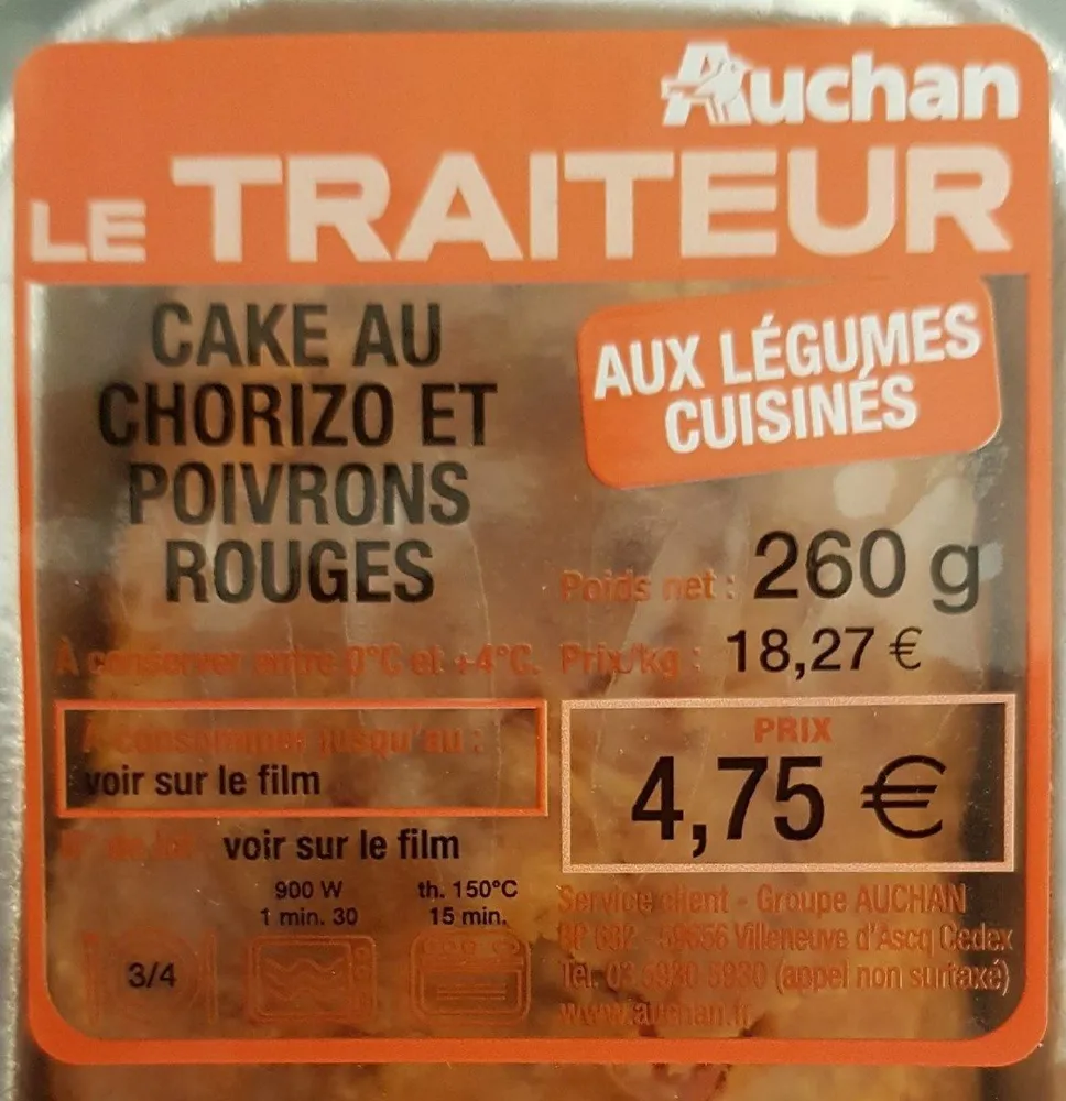 Cake salé au chorizo et poivrons rouges