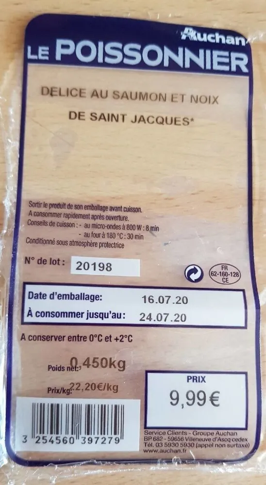 Délice au saumon et au noix de saint Jacques