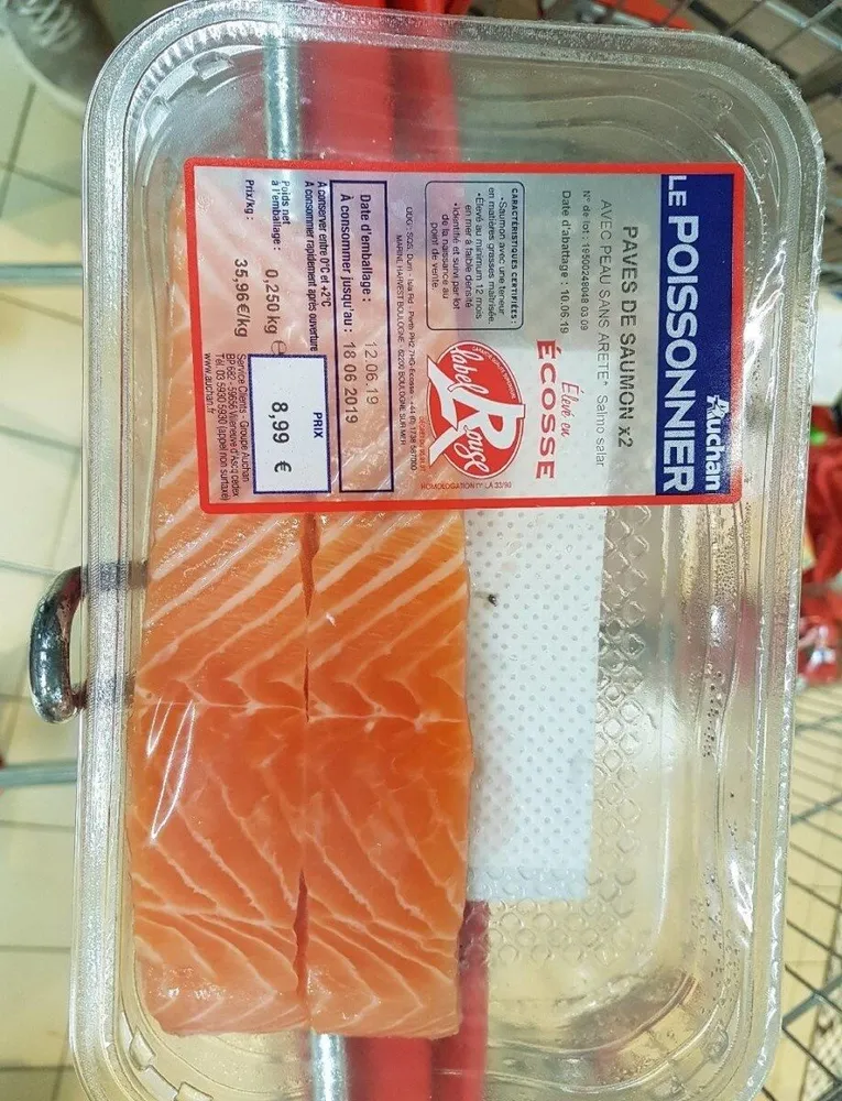 Pavés de saumon x2 sans aretes avec peau