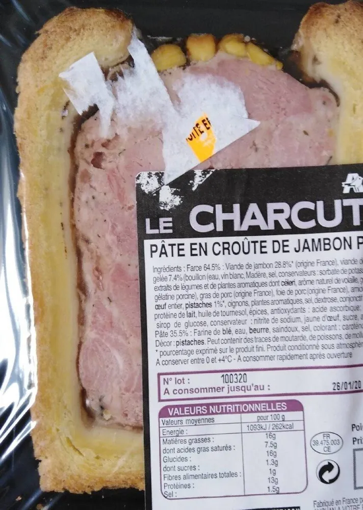 Pâté en croûte jambon pistache