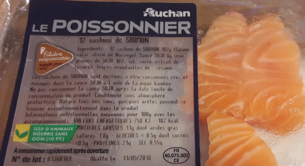 Sashimi de saumon