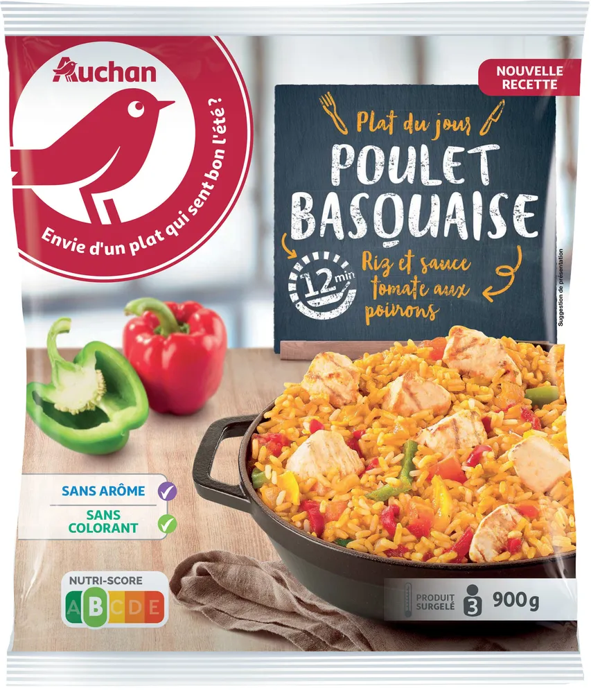 Poulet basquaiseRiz et sauce tomate aux poivrons