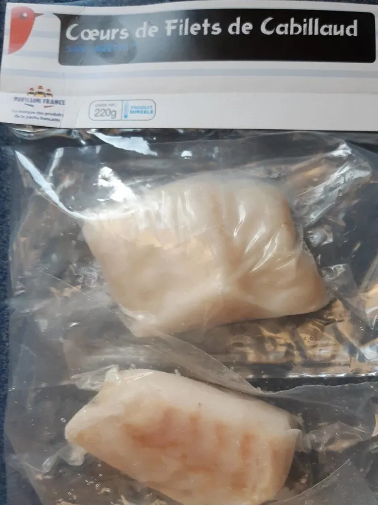 Coeur de filet de cabillaud surgelés
