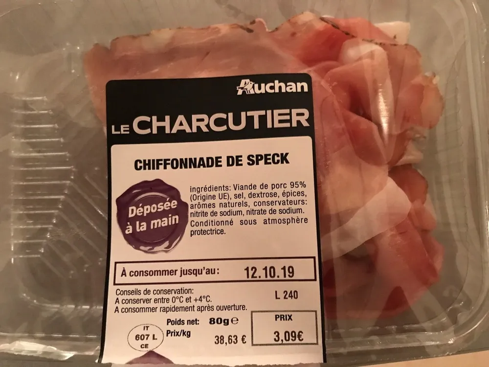 Chiffonade de Speck (Auchan)