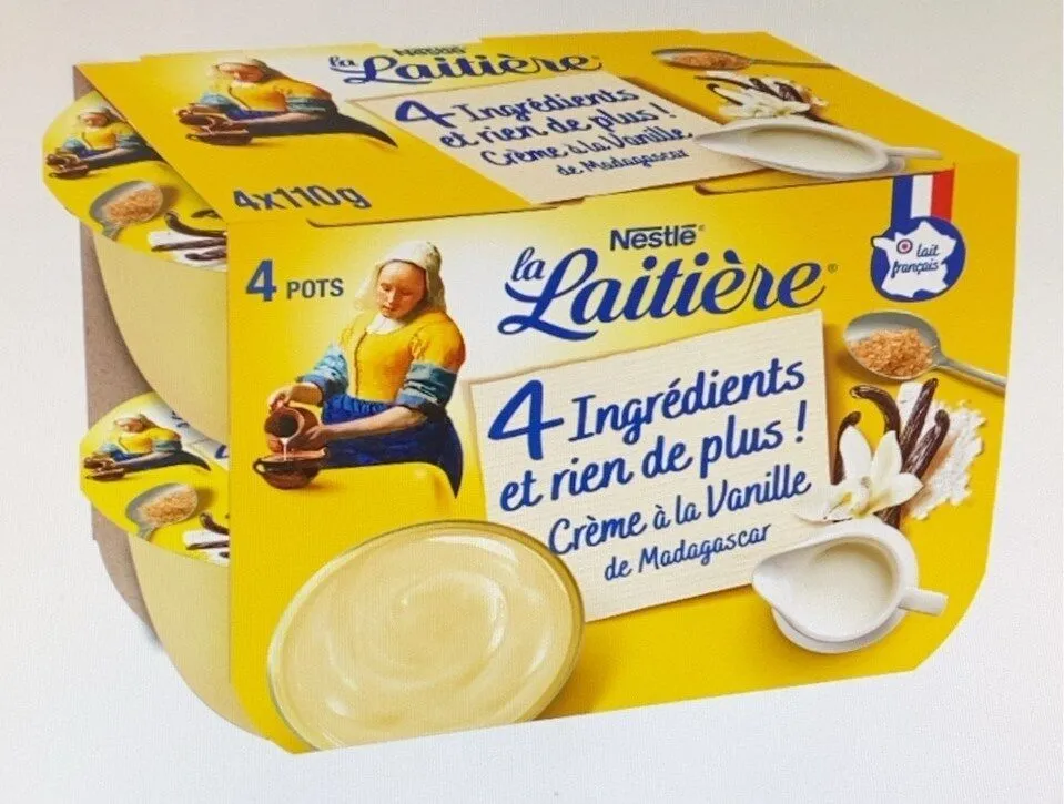 Crème 4 ingredients saveur vanille
