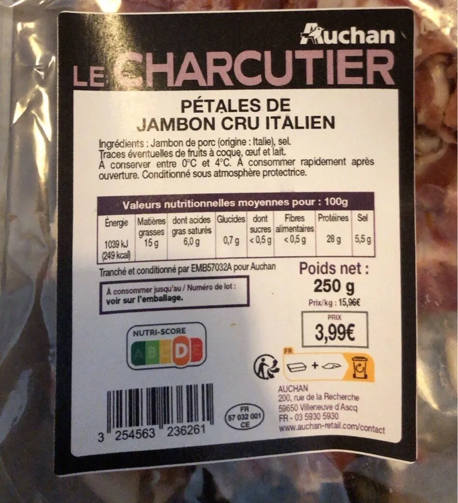 PÉTALES DE JAMBON CRU ITALIEN