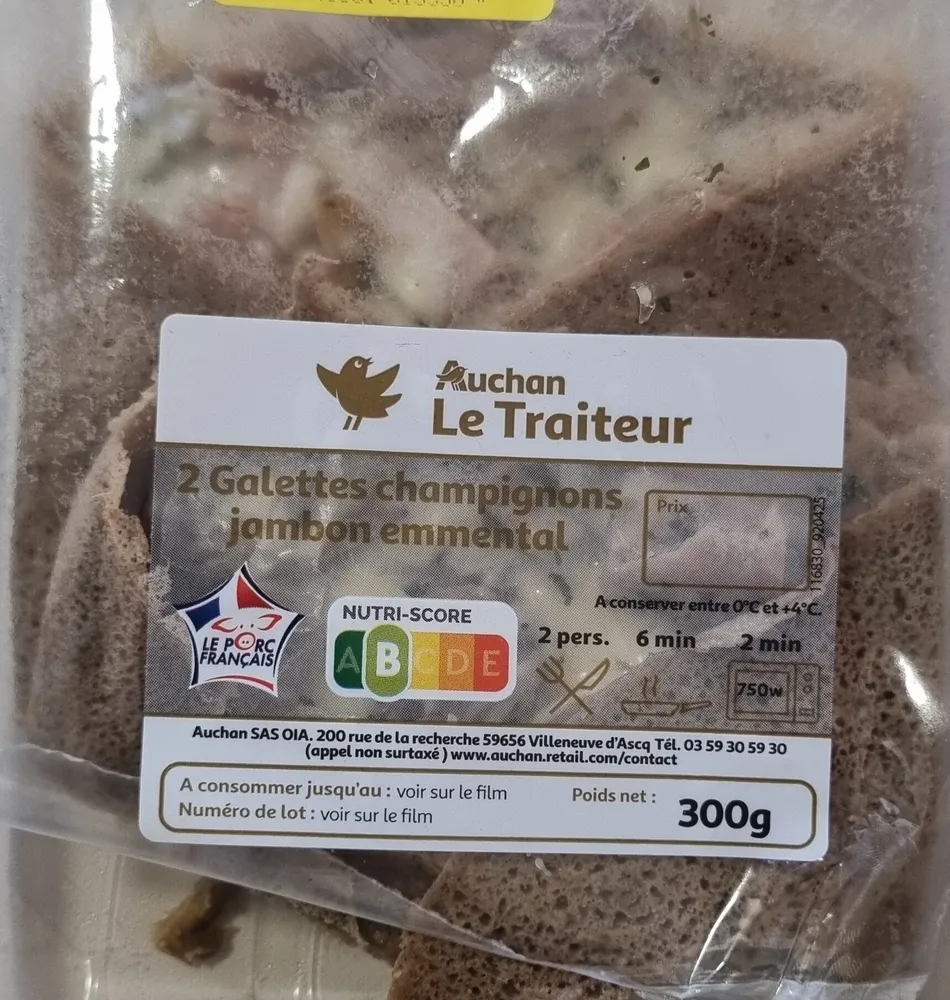 2 Galettes jambon champignons emmental