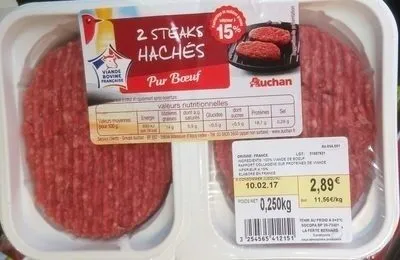2 steaks hachés pur boeuf