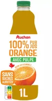 100% Pur jus orange avec pulpeRiche en vitamine CSans sucres ajoutés** Comme tous les jus de fruits. Contient les sucres naturellement présents dans les fruits.