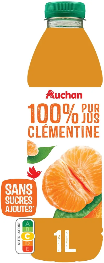 100% pur jus CLEMENTINE Sans sucres ajoutés**Comme tous les jus de fruits. Contient les sucres naturellement présents dans les fruits.