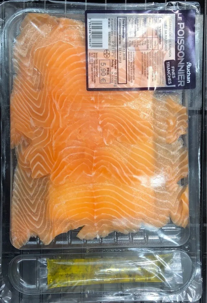 Carpaccio de saumon et sa marinade