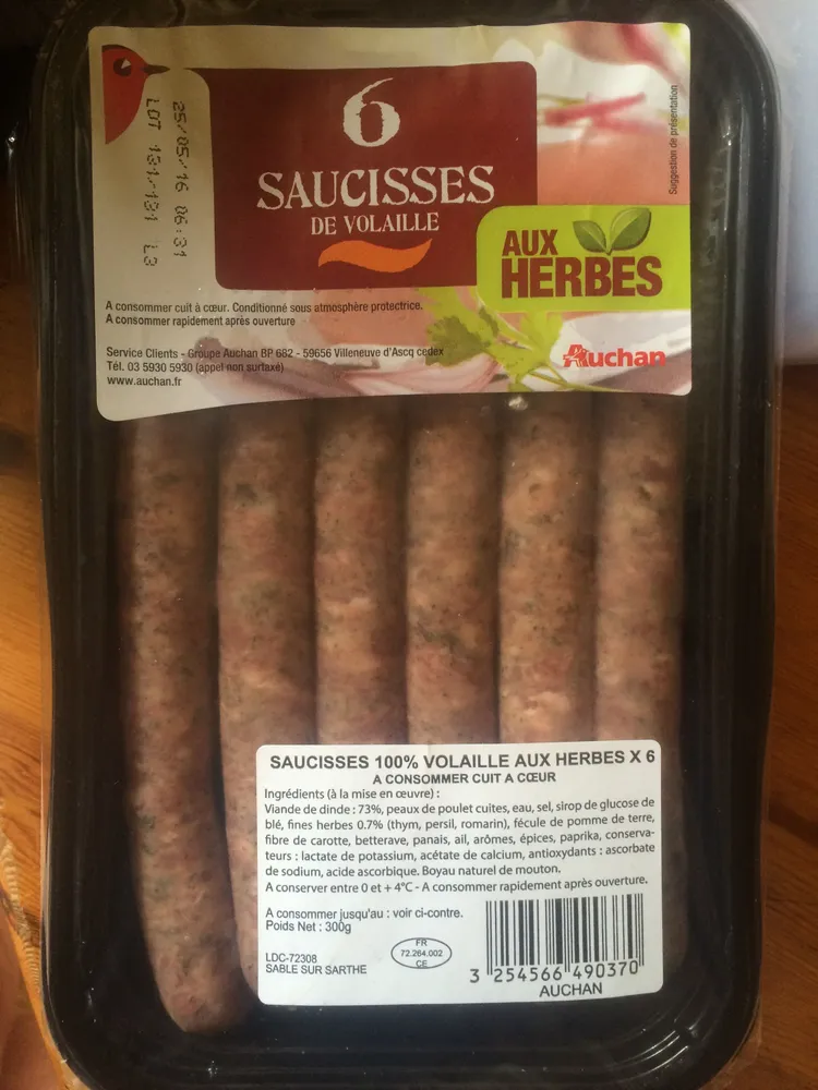 Saucisses de volaille