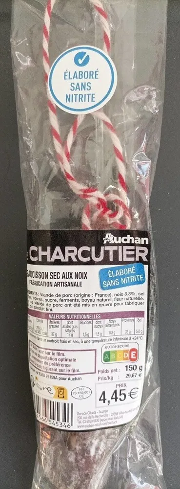Saucisson sec aux noix