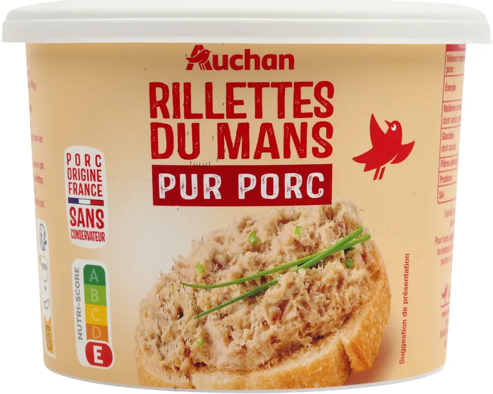 Rillettes du Mans pur porc sans conservateur