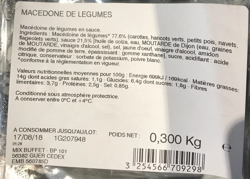 Macédoine de légumes
