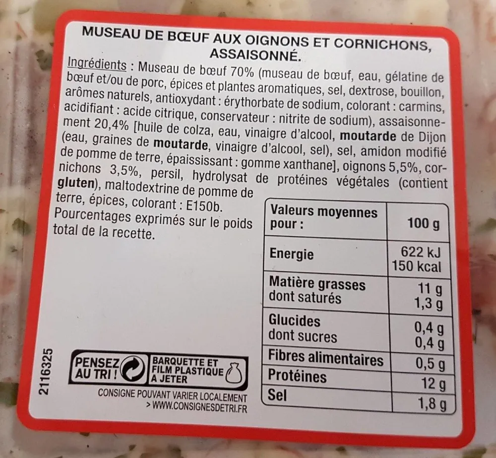 Museau de boeuf vinaigrette