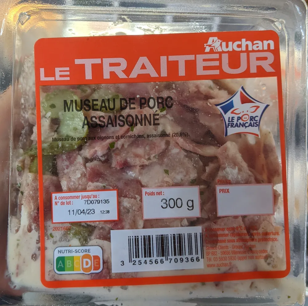 Museau de porc assaisonné