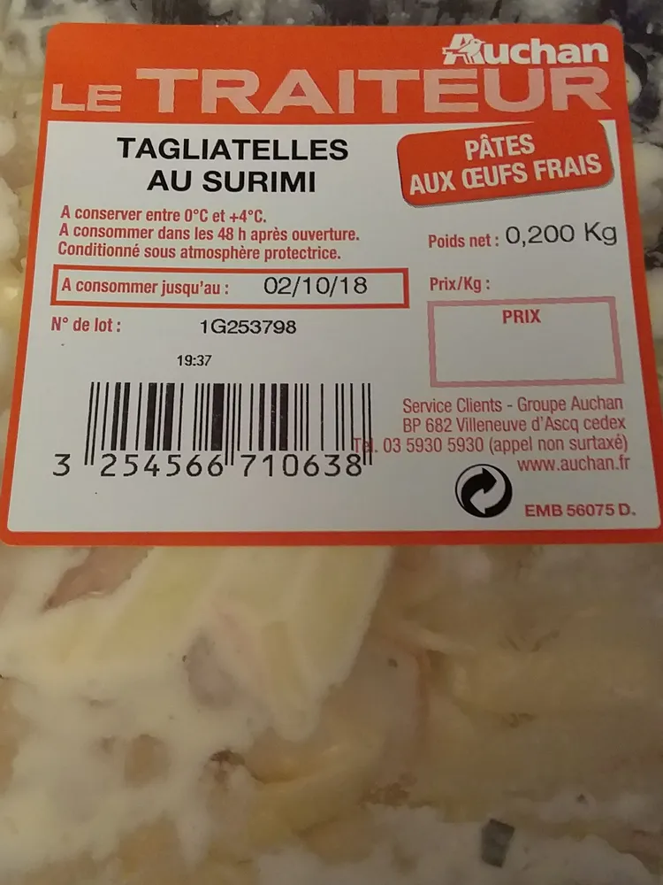 Tagliatelle au surimi