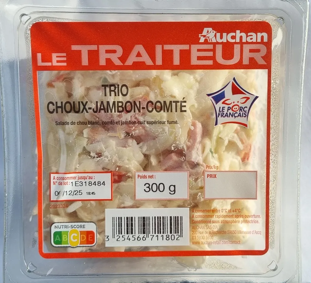 Salade Trio choux-jambon-comté