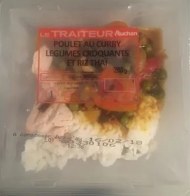 Poulet au curry légumes croquants et riz thaï
