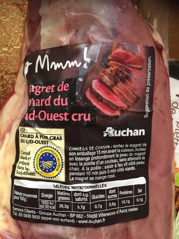 Magret de canard du Sud-Ouest cru